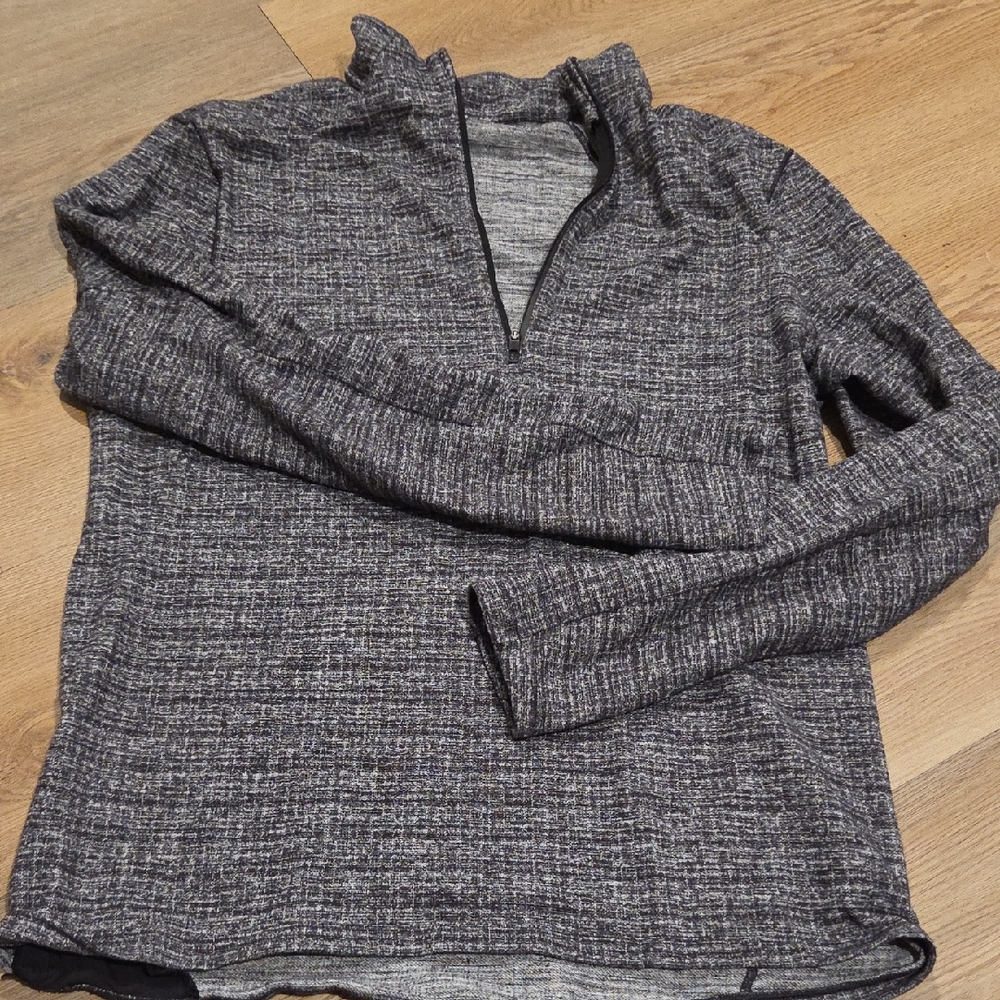 Men's Gray Black Quarter-Zip Shirt